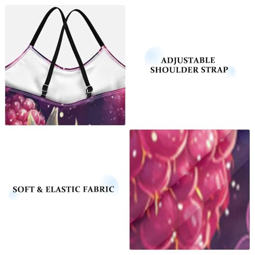 Pigsaly Girls One Piece Swimsuits Spring Summer Raspberry Red Purple Berry Fruit Kids Cross Back Swimwear Bathing Suit 3T3