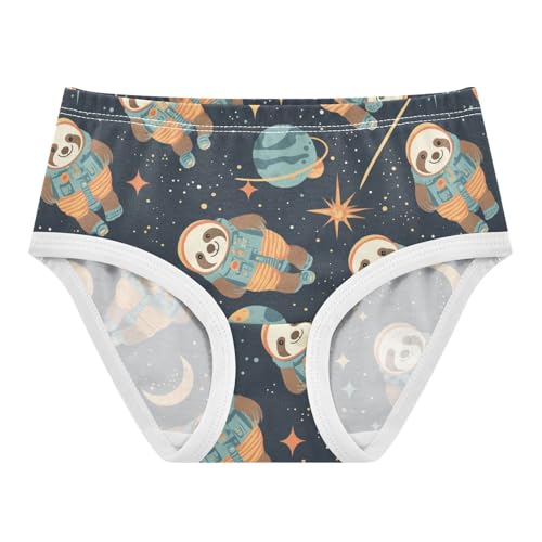 Wusikd Cute Sloths Space Girls' Underwear Cotton Girls Briefs Soft Toddler Underwear 2T