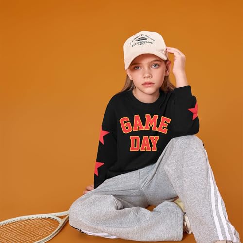 Image of Boys Girls Football Sweatshirt Vintage Bird Graphic Pullover Tops 5-14Y | Boys Girls Football Sweatshirt Kids Vintage Graphic Crewneck Hoodie Youth Game Day Pullover Shirts Long Sleeve Top