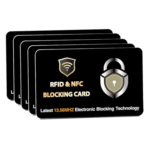 SaiTech IT RFID Blocking Cards Protect Your Entire Wallet, Purse, and Cards from NFC Contactless Theft Wallet for Men & Women-PL Black (5 Pcs Black)