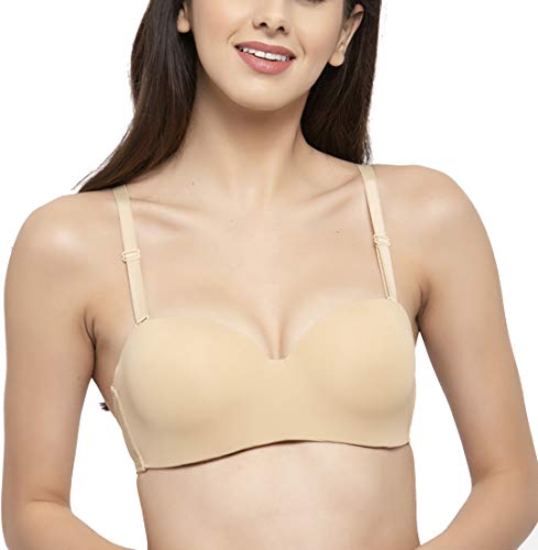 Image of Brachy Women's Every Day's Padded Underwired Demi Cup Bra T Shirt Padded Underwired Pushup Bra 85% Poly Cotton, 15% Elastane