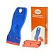 Ehdis 1.5” High Visibility Mini Razor Plastic Double Edged Blade Scraper with 10PCS Plastic Razor Scraper Blades for Scraping Labels and Decals from Glass, Windshields