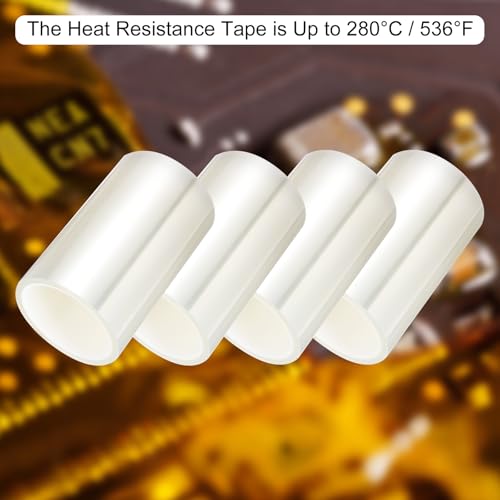 Image of uxcell Clear Heat Tape, 1 Roll 150mmx33m 108ft High Temperature Heat Resistant Tape for Sublimation,Heat Vinyl Press,Heat Transfer, Circuit Board, No Residue