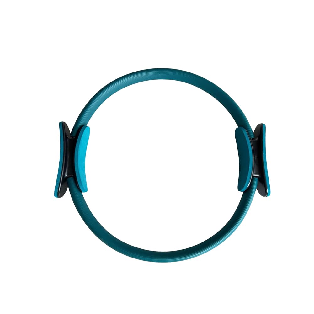 Pilates Ring, 38cm Resistance Circle with Side Mounted Handles, Lightweight Toning Tool for Core Strength, Legs, Arms, and Full Body Workouts (Dark green)