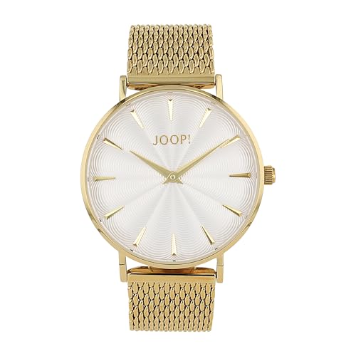 JOOP! Armbanduhr Damen Quarzuhr Analog, mit Edelstahl Armband, Gold, 5 bar Wasserdicht, Kommt in Uhren Geschenk Box