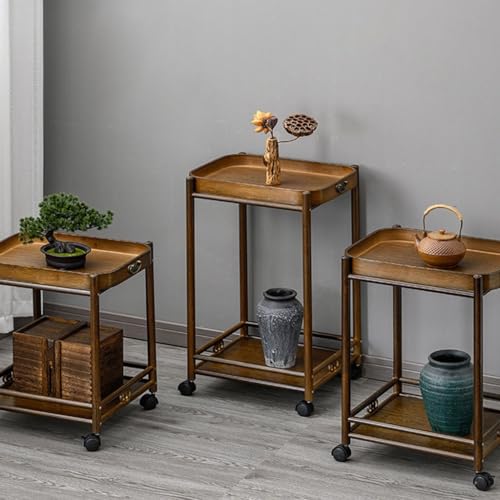 Table basse à thé mobile TUSUOD : meuble de salon rétro et multifonction