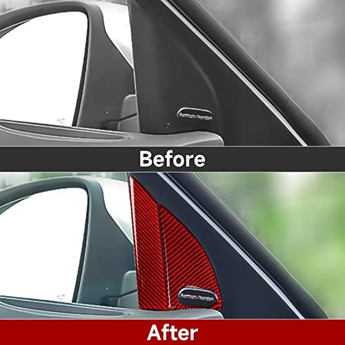 Image of Car Front Door Window Pillar Decals for 2011-2023 Chrysler 300 / 300C / 300S / Limited /Touring /Base Accessories Carbon Fiber Interior Stickers
