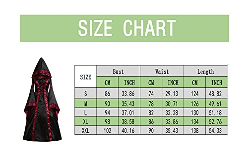 Briskorry Middeleeuwse kleding dames renaissance kostuums punk lange jurk met capuchon gothic cosplay kostuum grote maat feestjurk retro partyjurk voor Halloween carnaval heks vampier - Image 7