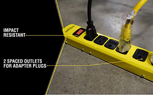Yellow Jacket 5139N 14/3 6-Outlet Heavy Duty Industrial Metal Workshop Strip thumb #2
