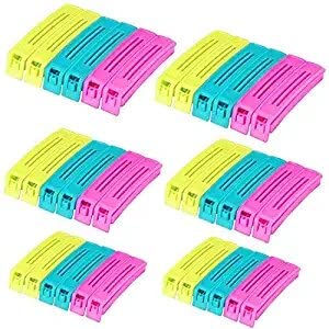 OMORTEX 36Pc Plastic Food Snack Bag Pouch Clip Sealer for Keeping Food Fresh for Home, Kitchen, Camping Snack Seal Sealing Bag Clips (Multi-Color) | Food Clips Sealer | Pouch Clip Sealer (Pack of 36)