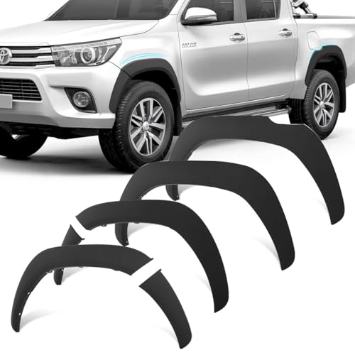 Aletines slim negro mate para Toyota Hilux 2016-2026 de doble cabina