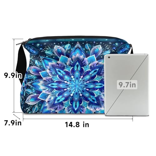 Leather Travel Duffle Bag for Women Men, Boho Mandala Flower Floral Small Sports Gym Bag Weekender Overnight Bags Underseat Carry on Luggage Bags for Airplanes, Personal Item Travel Bag,C-1994