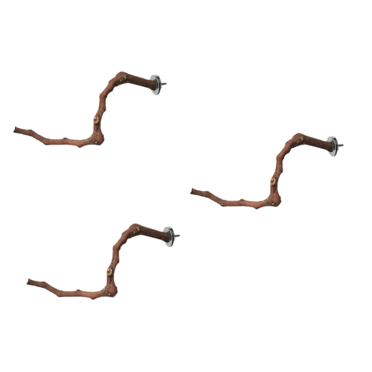 FRCOLOR 3pièces Perchoir à Oiseaux Bois Naturel avec Barre Entraînement pour Perroquets Et Perruches Accessoire De Jeu pour Oiseaux Cage pour Combattre Ennui Et Favoriser Exercice