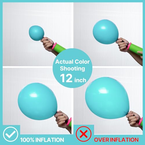 PartyWoo Teal Balloons 100pcs 12 Inch Turquoise Dark Teal Latex Balloons for Baby Shower Wedding Anniversary Gender Reveal Graduation Mermaid Birthday Pool Bachelorette Party Decorations Blue-Y69 - Thumbnail 3