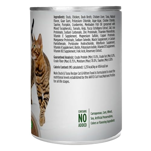Image of Nulo Duck & Tuna Recipe Pate Wet Canned Cat Food,12.5 Ounce,(Pack of 24)