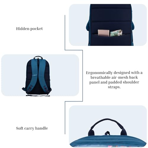 Image of F Gear Akira Black 26L Backpack, 3 Spacious Compartments, 3 Pockets and 1 Hidden Pocket|Anti theft Backpack|Airflow Padded Back Panel|Lightweight & Durable|Ideal for Office, Daily Use & Travel