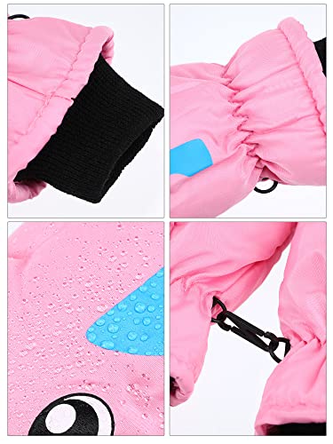 3 Pairs Kids Snow Ski Gloves Winter Waterproof Warm Snowboard Mittens for Girl Boy Outdoor Activities4