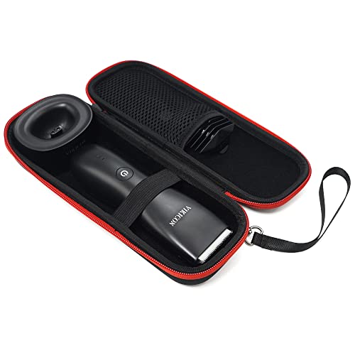 VIKICON Étui de protection rigide en EVA pour tondeuse à cheveux TS-7800/HT-871, rangement de voyage pour tondeuse électrique Philips/Manscaped et rasoir électrique, sac noir, fermeture éclair rouge Cover