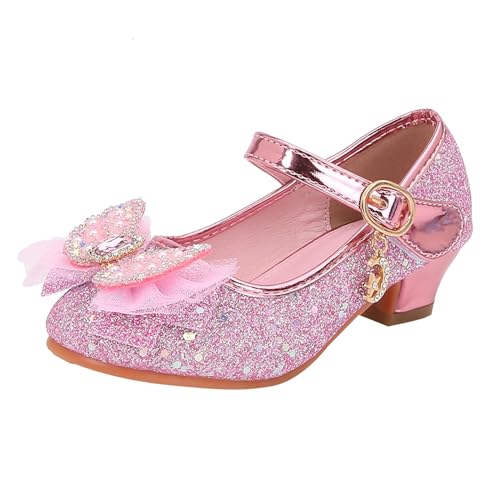 IWIHMIV Dress Up Princess Shoes for Toddler Girls Flower Girl Low Heel Sequins Bow Dress Shoes for Wedding Party2