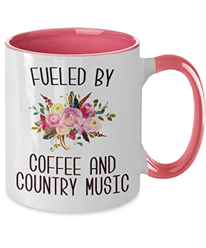 HollyWood & Twine Fueled by Coffee and Country Music Mug Country Coffee Cup Cute 11 oz Floral Accent Mugs Country Western Music Fan Gift for Her Nashville Mug I Love Co - Image 3