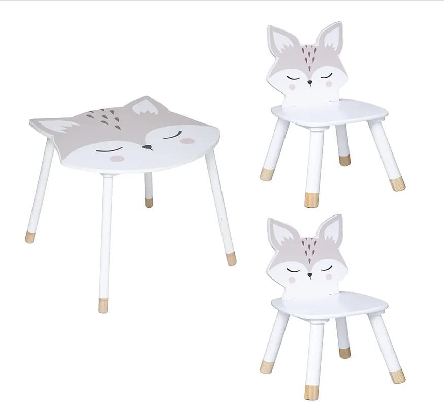 Conjunto de mesa suave y 2 sillas Douceur zorro Atmosphera