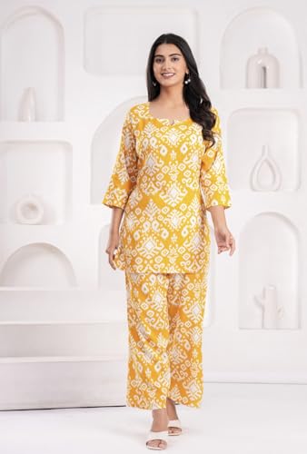 Image of YAZIA Women Cotton Lounge Wear Set - Printed Top & Pyjama Co-Ord Set | Soft Breathable Fabric | Daily, Nightwear & Home Wear | Small to 3XL