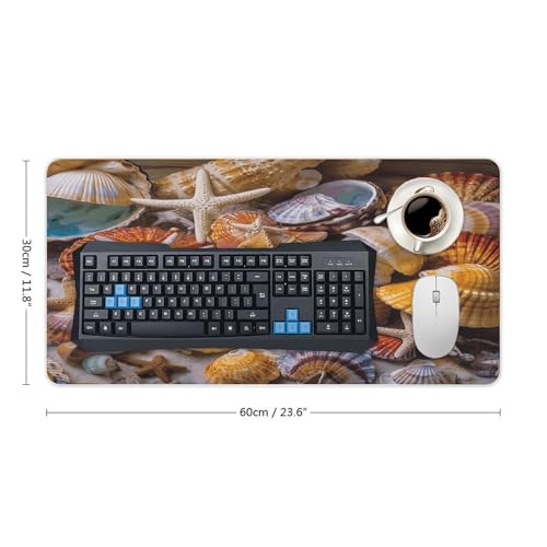Sous-main de bureau coquillages grand format tapis souris stable - 2