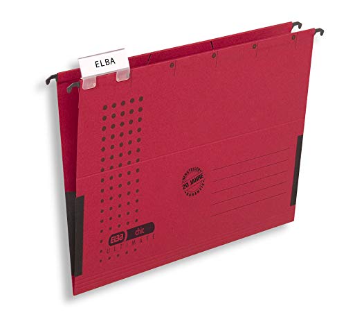 Elba 85803GN - Carpeta colgante de cartón A4 230 g/m² , color rojo (5 unidades)