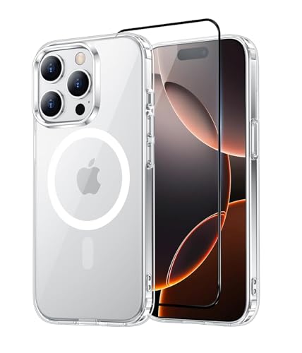 Image of ShieldTech Back Cover Case + Screen Protector for Apple iPhone 16 Pro | Mag-Safe Compatible | Transparent Mobile Phone Back Cover Case for i Phone 16 Pro | i Phone 16Pro TPU Transparent Back Cover
