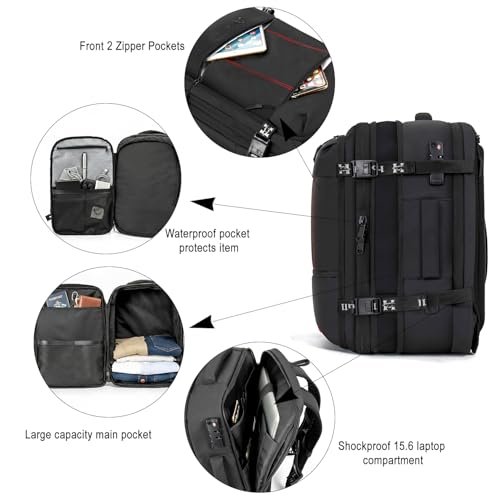 Image of HORNBULL Tuscany Travel Backpack for Men 40L & Upto 17.3-inch Laptop Backpack Shockproof with USB & Type-C Port TSA Lock, Multi-Layer 1680D Polyester, Expandable Backpack for Weekend Office & Travel