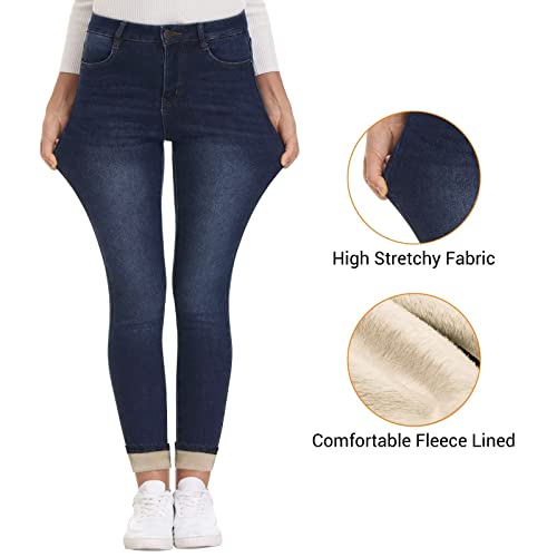 KDF Women's Brown Fleece Lined Winter Jeans3