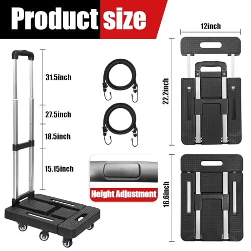 Carretilla plegable portátil de 6 ruedas resistente miniatura 3