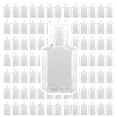 SEUNMUK 60 Pcs 1oz / 30ml Mini Plastic Bottles, Portable Clear Plastic Travel Bottles with Flip Cap, Empty Hand Sanitizer Bottle for Travel Business Trip Dispensing Toiletry