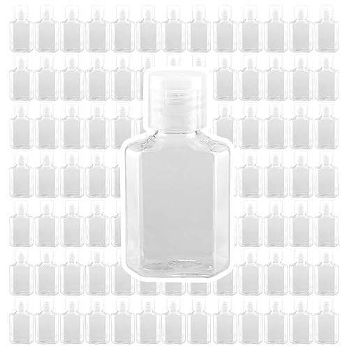 SEUNMUK 60 Pcs 1oz / 30ml Mini Plastic Bottles, Portable Clear Plastic Travel Bottles with Flip Cap, Empty Hand Sanitizer Bottles for Travel Business Trip Dispensing Toiletry