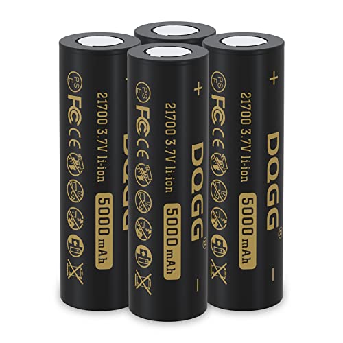 MLGBDC 4 Pack 21700 Battery 5000mAh High Capacity 3.7volt Flat Top Li-ion Battery 21700 Rechargeable Battery