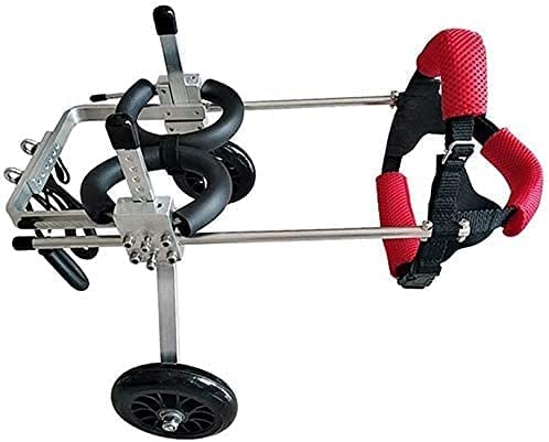 GUIXAN Silla de Ruedas para Perros Ayuda para Caminar Ajustable Carro de Ayuda para Perros 2 Ruedas Silla de Ruedas para Perros Coche de acera para Perros discapacitados Adecuado para Pat