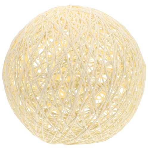 CHICAMPERA 酒?餐?用米色ラタンボール吊灯シェード 藤編み素材の丈夫な電球カバー おしゃれな和風インテリア照明装飾 吊り下げライトカバー