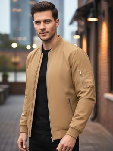 Image of MIA FASHION Jacket for Men Winter Wear Full Sleeves Jacket | Zipper Lightweight Jacket | Casual Bomber Regular Fit