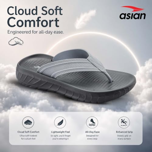 Image of ASIAN Safari-14 Men's Stylish Flip Flops | Lightweight Comfort, Soft Cushion Feel, Durable Grip, Perfect for Home, Outdoors