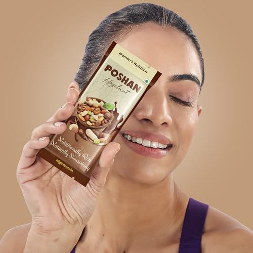 Image of POSHAN Women's Nutrition Hazelnut Protein Bar, 40 g | 8g Protein with 4G Fiber |No Added Sugar, 100% Vegetarian & Gluten-Free| Made with Dates, Ragi and Superfoods| No Trans Fat| Pack of 1