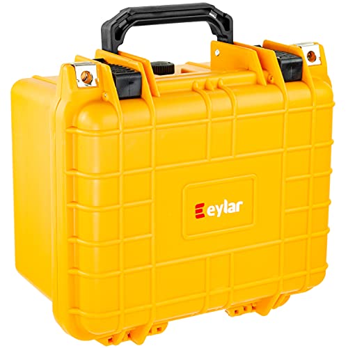Eylar Small 10.62" Deep Gear, Equipment, Hard Camera Case Waterproof With Foam Tsa Standards (Yellow) #TOP1