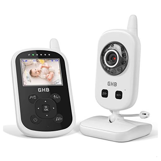 GHB Vigilabebés Inalambrico Bebé Monitor Inteligente con LCD 2.4 Pulgadas
