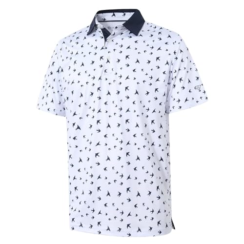 Image of Golf Shirts for Men Dry Fit Short Sleeve Print Performance Moisture Wicking Polo Shirt