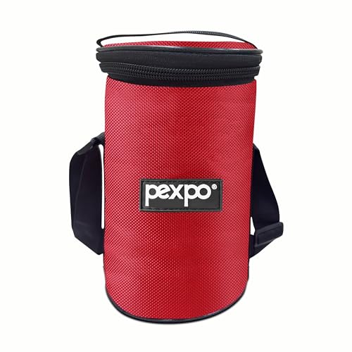 Image of Go24 pexpo Marvel-4 Stainless Steel Meal Box with 4 Containers(2 * 280ml, 200ml, 430ml), 1 Spoon & Bag - Red |BPA Free Lid | Leak Proof | Lunch Box for Office Men and Women