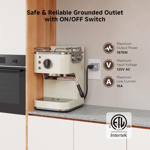 image for Cable Matters [ETL Listed] 3-Pack Grounded Outlet Switch with On Off, 