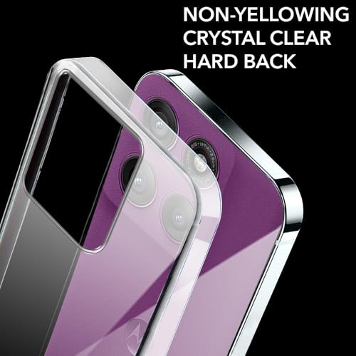 Image of DIZORO Compatible with Motorola Moto Edge 60 Pro 5G Back Cover Case Clear,[ Anti Yellow ][Military Grade Protection] Hard PC Back Cover Transparent