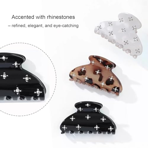 Pinzas para cabello medianas para mujer – Pinzas de agarradera fuertes de 2.5 pulgadas para cabello grueso o fino – Pinzas de garra duraderas antideslizantes miniatura 2
