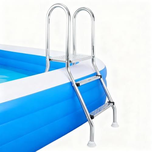 Escalera para piscina sobre tierra acero inoxidable 2 peldaños miniatura 2