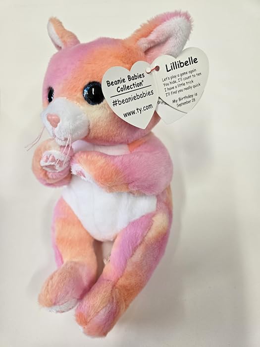 Ty Kot Beanie Bellies Lillibelle Maskotka, Różowy, 15 cm