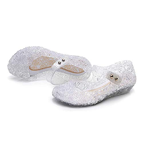 Image of techcity Princess Girls Sandals Dress Up Dance Party Cosplay Jelly Shoes for Kids Toddler Mary Janes